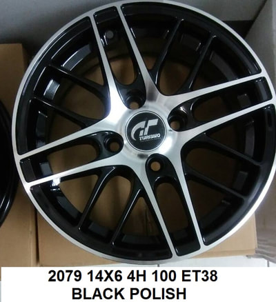Mags 14 inch 6 width 4 holes silver black