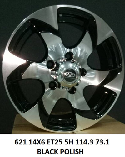 Mags 14 inch 6 width 5 holes silver