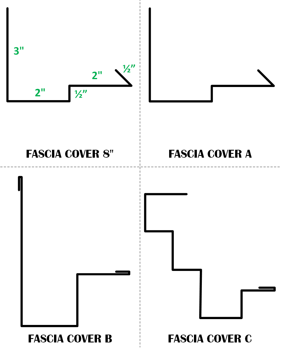 Roof Fascia cover technical drawing